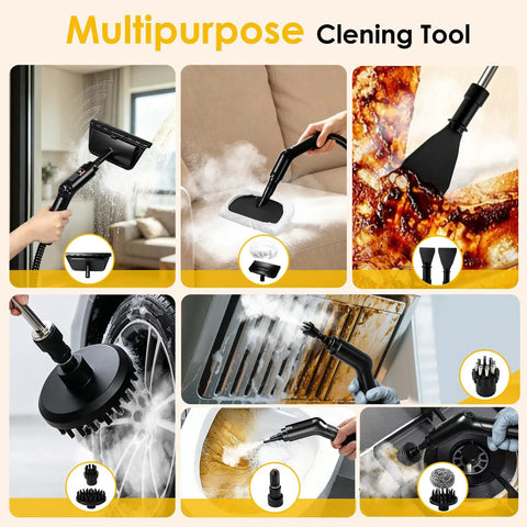 Huitine Portable Steam Cleaner With 1.9 Qt Tank Delivers Powerful High Temp Steam For Stubborn Grease And Dirt On Grout Stovetop And Tiles Ideal For Deep Home Cleaning Maintenance Tasks with multiple cleaning tools and attachments.
