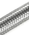 Heavy Duty 304 Stainless Steel 1 X 36 Braided Discharge Hose For Air Compressor 900 Psi, close-up of braided metal design.