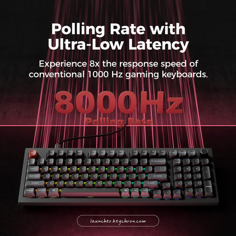 Premium 96 Percent Wireless Mechanical Keyboard With Kickass 8000Hz Polling Rate Hot Swappable Red Switches Dope Rgb Lighting Crisp Pbt Keycaps For Serious Gamers Everywhere with dynamic lighting and high polling rate.