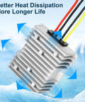 Beefed Up 10A 120W Golf Cart Buck Converter 16V To 58V DC Input To 12V Regulator Waterproof Aluminum Shell with fins cooling design