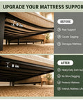 Queen Size Bunkie Board 60x80 Heavy Duty Mattress Support Keeps Your Bed Level Zero Sag Foundation shown under mattress upgrade.