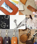 Various applications of the Grommet Tool Kit 1003 Pieces with 1000 Eyelets and Washers for leather, belts, and fabric crafts.