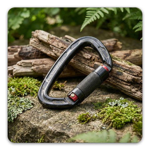 Two Way Quick Lock Double Locking Climbing Carabiner 25kN Heavy Duty For Rock Climbing Rappelling Survival Gear