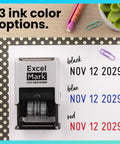 Straight Up Knockout Date Stamp For Shipping And Receiving Orders Track Expiration And Due Dates Smooth Gliding Mechanism with 3 ink colors.