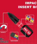 Impact Tough Phillips Bits PH1 PH2 PH3 Set With Magnetic Bit Holder 19 Pack Screwdriver Bits Kit For Impact Drivers