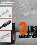 Collapsible Magnetic Parts Tray Organizer Set with 12 Inch Flexible Magnetic Pickup Tool, black handle, strong magnetism