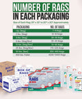 Packaging options for Bulk White Cotton Cleaning Rags Recycled T Shirt Rag Pack 5 Lb Compressed Box For Oil Grease Paint Stain Cleanup Auto Care.