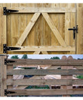 Six Pcs Beefy Heavy Duty T Hinges Thick Black Iron Gate Hinge for wooden garden doors with six set screw holes