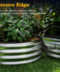 Beefed Up Round Galvanized Metal Planter Kit For Raised Garden Bed 2x2x1ft Outdoor Box In Black With No Sharp Edges And Weatherproof Durability