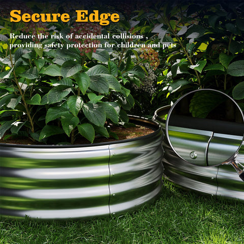 Beefed Up Round Galvanized Metal Planter Kit For Raised Garden Bed 2x2x1ft Outdoor Box In Black With No Sharp Edges And Weatherproof Durability