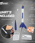 Athena Ready To Fly Beginner Model Rocket Kit prebuilt including rocket, parachute, and instructions for ages 10 plus.