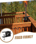 Outdoor Torch Holder Clamp For Deck And Garden String Light Poles Tiki Torch Mount No Fuss Install Bracket on wooden railing