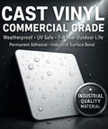 Empty Label Sticker For Warehouse Status And Inventory Marking, Storage Bin Identification, And Equipment Safety Label, Durable Cast Vinyl sample card with water droplets showing weatherproof feature.