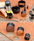 Leather Circle Cutter Tool Set With 21 Piece Pro Grade High Carbon Steel Punch Kit for precise circular cuts in leather crafts