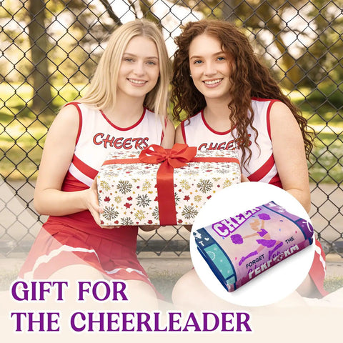 Gift-wrapped Blue Purple Throw Blanket 50x60 Inches With Inspirational Quotes Grid Design for cheerleaders