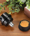 Air Compressor Silencer With Built In Filter And Intake Filter Replacement, One Half Inch PT, Metal Noise Muffler Kit on table