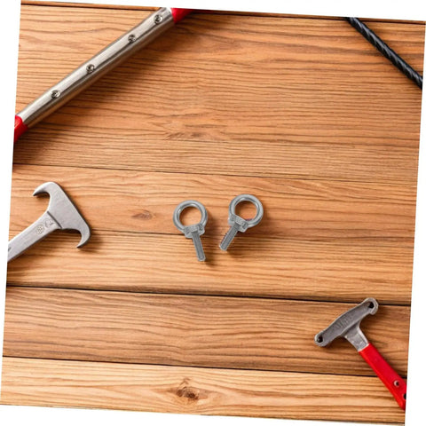Heavy Duty Stainless Steel Eye Bolt M6x20 With Closed Ring For Machinery And Concrete Anchors, Weatherproof Marine Grade Eye Hardware For Outdoor And Wet Environments, High Strength Wall Anchor Bolt with two stainless eye bolts on wood