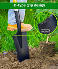 Heavy Duty Spade Shovel For Digging Transplanting And Draining With D Grip And Fiberglass Handle Alloy Steel Construction Versatile