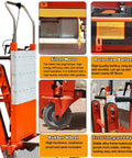 Heavy Duty Electric Stair Climbing Hand Truck With 300kg Load Capacity Foldable Dolly Cart featuring rubber wheels and silent motor.