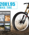 Two Pack 20 Inch Mountain Bike Tire Set With 1.95 Inch Puncture Resistant Folding Tires For Off Road Riding display