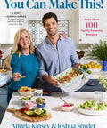 Cover of cookbook 'Over 100 Family Favorite Recipes You Can Make At Home For Busy Nights And Cozy Weekends From Angela Kinsey And Joshua Snyder'