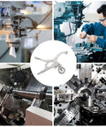Heavy Duty Drill Press Locking Pliers Clamp for Stable Woodworking Fixation with versatile slots shown in workshop setting