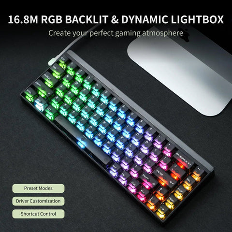 Ridiculously Snappy 68 Key Mechanical Gaming Keyboard Featuring Lightning Fast Hall Effect Magnetic Switches Delivered At 8000Hz Polling Rate For Butter Smooth Actuation And Zero Lag Gameplay with RGB backlit keys.