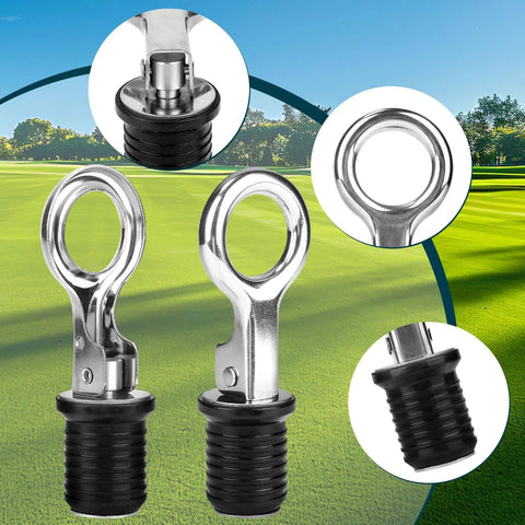 Two Pack Stainless Steel Lawn Roller Drain Plugs For Easy Filling And Draining Fits One And A Quarter Inch Openings