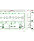 Diagram of a DIN Rail 8 Port Passive PoE Injector Module With RJ45 Power Over Ethernet For APs, Cams, and VoIP Phones