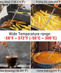Digital Meat Thermometer for Cooking and Candy Making, Instant Read in 1 to 3 Seconds, 5.3 Inch Long Probe measuring temperature