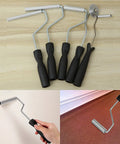 Fiberglass Roller Tool Set Of 5 for Resin Laminating and Repair displayed with black handles and steel rollers, including corner roller.
