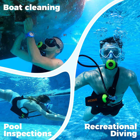 Portable 1L Mini Scuba Tank With Regulator And Pressure Gauge For Underwater Breathing Snorkeling And Emergency Rescue Gear in use