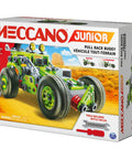 Deluxe 3 In 1 Pull Back Buggy STEAM Model Building Kit box showing assembled green vehicle for kids 5 and up.