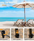 Beach Umbrella Sand Anchor Heavy Duty Outdoor Umbrella Holder No Dig Ground Base Easy Setup Wind Resistant Sturdy And Reliable Two Point Three Inch Inner Diameter Black 1 Pack For Safer Beach Umbrella Security installation steps