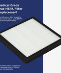 True HEPA H13 Filter Replacement For 1701 And 1702 Air Purifiers 4 Pack Medical Grade Filtration That Snags 99 Percent Of Dust Pollen Allergens And Smoke Soot Lasts Up To 3000 Hours - Square filter top view