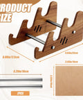 Dimensions of Three Tier Wooden Keyboard Display Stand For Desk And Computer Setup with sapele wood finish.