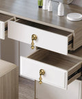Antique Brass Cabinet Drop Pulls 6 Pack Solid Brass Dresser Drawer Knobs With Backplates on open drawers