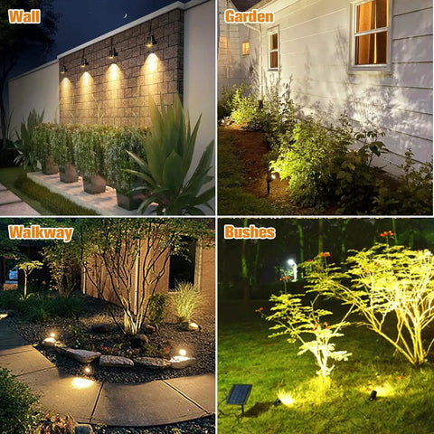 Built Tough Metal Solar Spot Lights Outdoor With 9.8 Foot Cable Low Voltage IP65 Waterproof Landscape Lighting on wall, garden, walkway, bushes