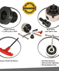3-3/4 Inch 4-Jaw Self-Centering Wood Lathe Chuck With 2 Inch Round Jaw, 1x8TPI To 3/4x16TPI Adapter, Screw Chuck, Tightening Key