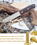 Brass Knife Handle Rivets 25 Piece Set for Knife Making High Strength 5/16 by 1/2 Inch Pins on Wooden Handle Knife