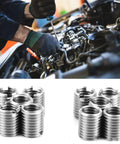 Mechanic using Stainless Steel Slotted Sleeve Screw Repair Kit 10 Pcs Insert Nut With Male Thread For Aviation Automotive
