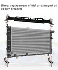 Universal Oil Cooler Mounting Bracket Kit For 330mm Aluminum Alloy Engine Oil Cooler Radiator Adapter, black brackets shown