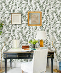 Room with Green Leaf Peel And Stick Wallpaper Olive Leaf Contact Paper 17.7 Inch By 118.1 Inch Ideal For Bathroom And Home Renovation