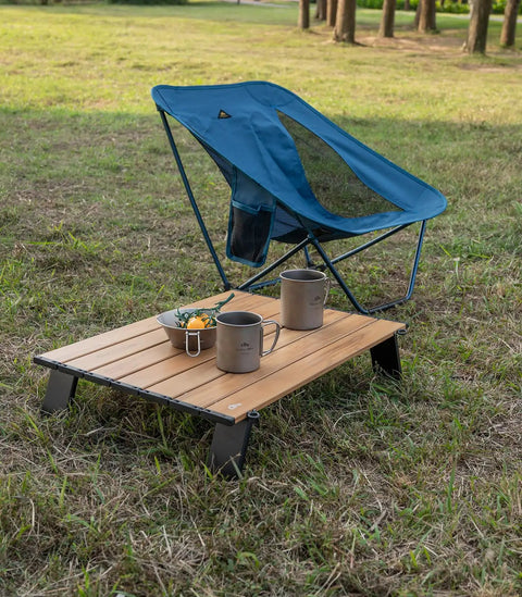 Ultralight Compact Mini Beach Picnic Folding Aluminum Table With Carry Bag Nature Finish Flat Surface Durable Hinges