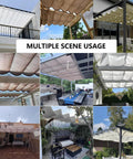 Retractable Wave Sun Shade Sail 4x10 Foot Waterproof Pergola Cover Made From Durable Polyester Sunscreen for patios and gardens
