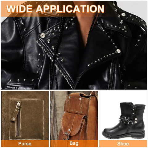 Straight Up Top Shelf 1/2 Dome Spike Studs With Screw Back For Leather Jacket Craft Bag Making Heavy Duty Metal Rivets on leather jacket and accessories.