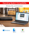 On The Go Wireless Portable Printer With 50 Sheet Paper Tray And 1.44 Inch Display next to a laptop on a desk