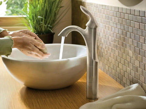 Eva Chrome One Handle Bathroom Sink Faucet With Optional Deck Plate For 1 Or 3 Hole Installation Includes Vessel Sink Extension Kit