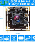 Sony IMX323 Sensor Mini Wide Angle USB Camera Module With Microphone 180 Degree Fisheye Lens 1080P HD Low Light UVC H264
