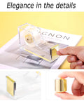 Gold Desk Accessories Set With Acrylic Stapler, Staple Remover, Tape And Pen Holder shown with acrylic tape dispenser